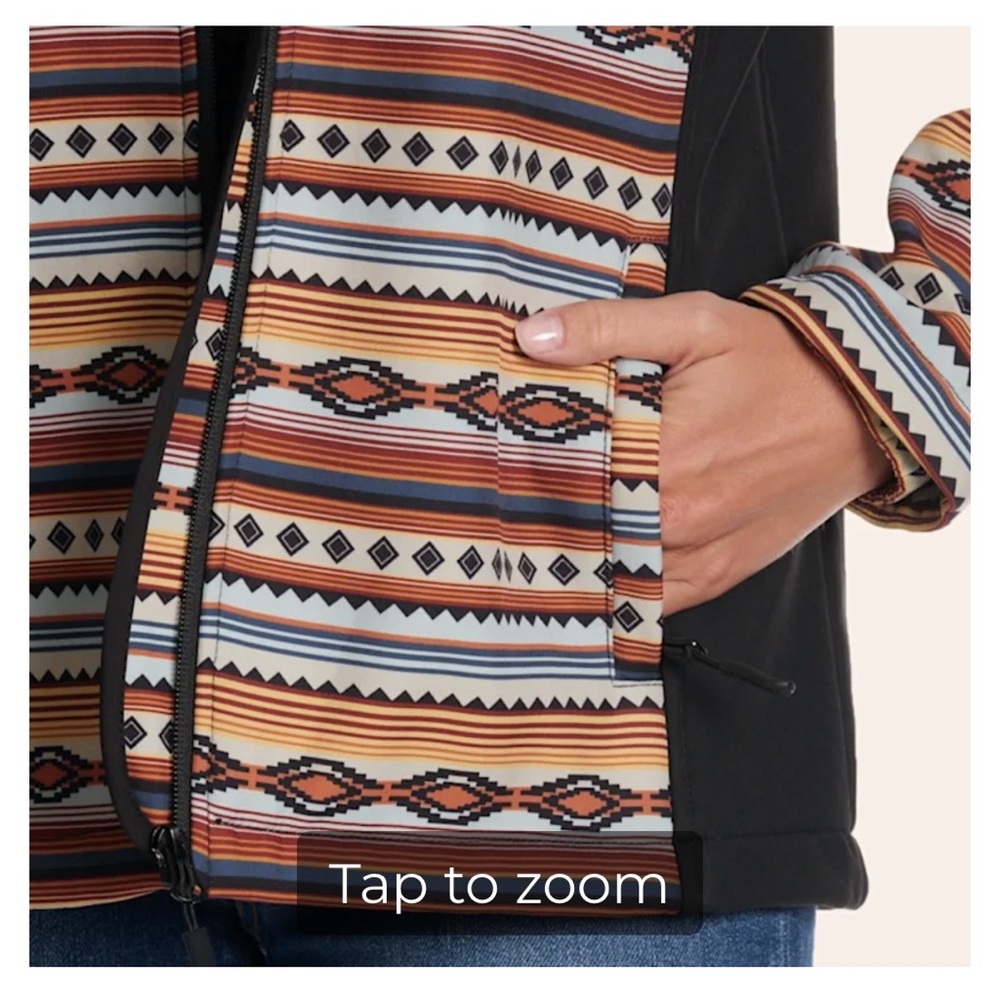 Aztec-Pattern Utility Jacket with Black Trim - image 3